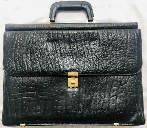 AMIET BLACK BRIEFCASE WITH SEVERAL COMPARTMENTS IN EXCELLENT CONDITION