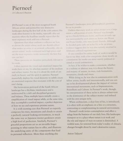 "PIERNEEF - A COLLECTOR'S PASSION" FIRST EDITION, ANTON TALJAARD
