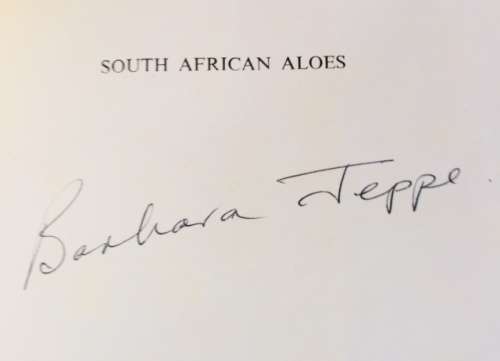 SIGNED!! BARBARA JEPPE `SOUTH AFRICAN ALOES`, FIRST EDITION, 1969