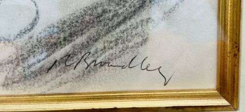 SIGNED!! ROBERT BROADLEY ORIGINAL DRAWING, BEAUTIFULLY FRAMED