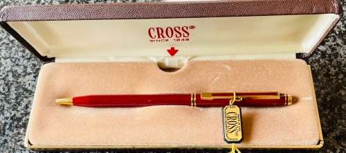 RARE!! CROSS SIGNATURE SERIES BURGUNDY BALLPOINT PEN IN MINT CONDITION UNUSED IN BOX