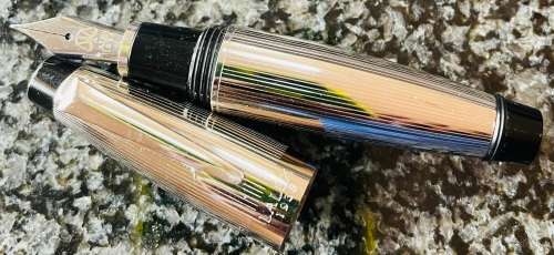 LALEX 1938 SILVER FOUNTAIN PEN IN BOX - MADE IN ITALY - IN BEAUTIFUL CONDITION