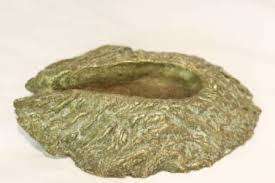 SIGNED!! KEITH CALDER BRONZE SCULPTURE `BLUE CRANE AND NEST`  DESKTOP PIECE IN EXCELLENT CONDITION