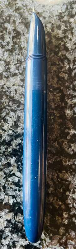 VINTAGE PARKER LADY DUOFOLD FOUNTAIN PEN & MECHANICAL PENCIL NAVY BLUE WITH GOLD TRIM