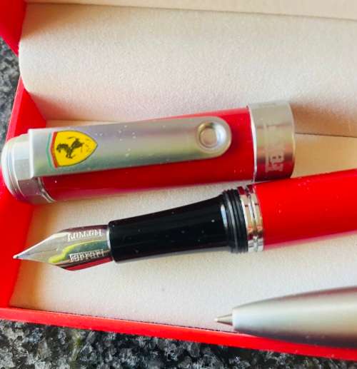 FERRARI ARTENA FOUNTAIN PEN AND BALLPOINT PEN IN BOX