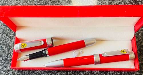 FERRARI ARTENA FOUNTAIN PEN AND BALLPOINT PEN IN BOX