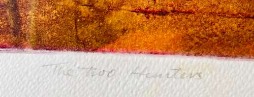 SCARCE!! DURANT SIHLALI SIGNED LIMITED  EDITION PRINT `THE TWO HUNTERS`