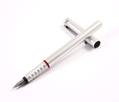 ROTRING 400 FOUNTAIN PEN AND ROTRING 600 MECHANICAL PENCIL IN BLACK LEATHER ROTRING CASE