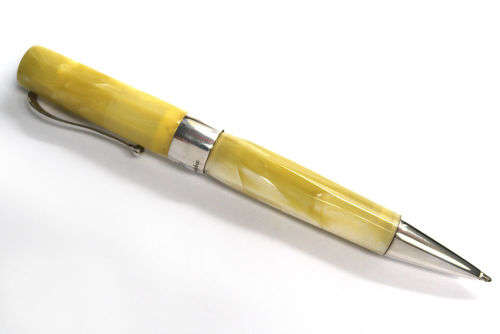 MONTEGRAPPA PARCHMENT SYMPHONY 1912 GREEN CELLULOID STERLING SILVER TRIM BALLPOINT