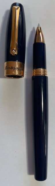 MONTEGRAPPA FORTUNA NAVY BLUE ROLLERBALL PEN UNUSED IN BOX INCLUDES WORKING REFILL