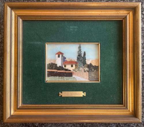 VIBRANT ITALIAN STONE ART - `PIETRA DURA`, MADE IN ITALY, SIGNED `A. FRULLINI`, NUMBERED, DATED