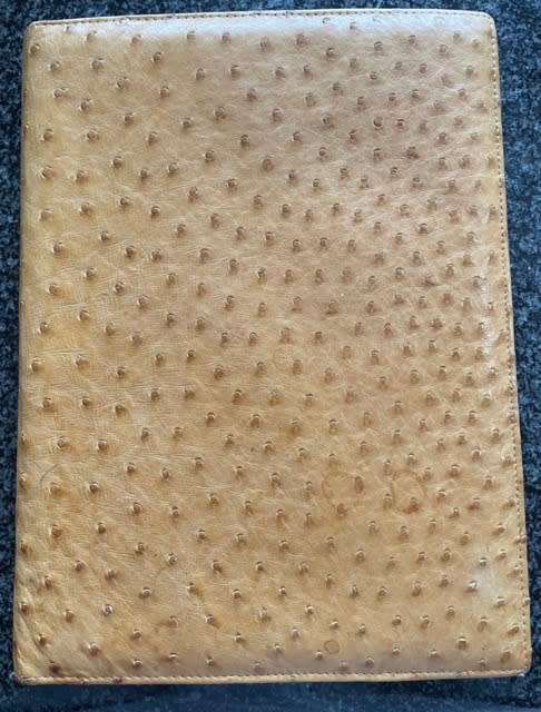 OSTRICH LEATHER FOLDER IN EXCELLENT CONDITION