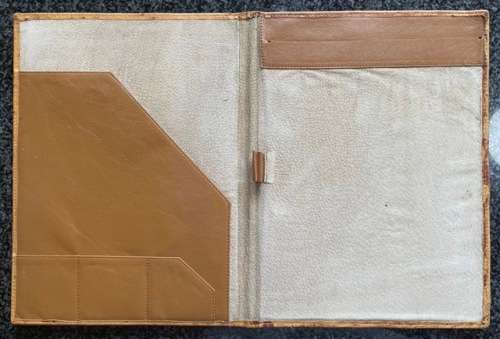 OSTRICH LEATHER FOLDER IN EXCELLENT CONDITION