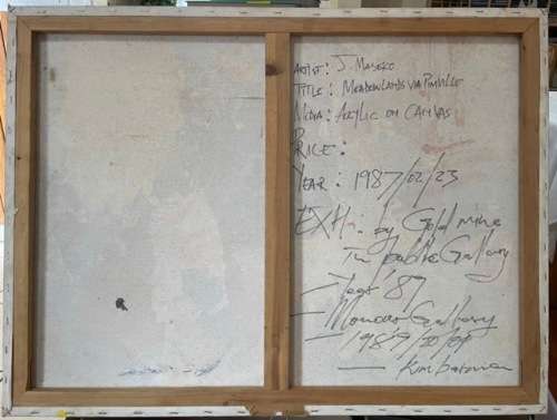 JOE MASEKO PAINTING, TITLED `MEADOWLANDS VIA PIMVILLE`, DATED 1987