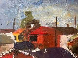 JOE MASEKO PAINTING, TITLED `MEADOWLANDS VIA PIMVILLE`, DATED 1987