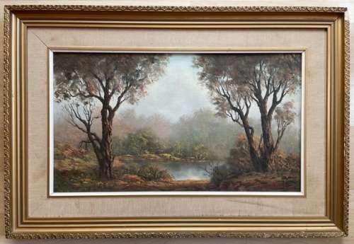 SIGNED IN 1995!! LOUISE REPSOLD PAINTING, VIBRANT LANDSCAPE