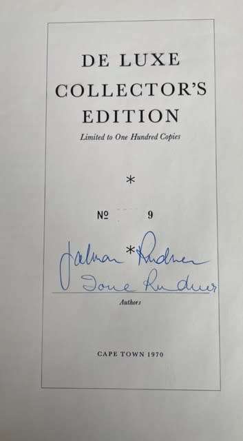 DELUXE!! `THE HUNTER AND HIS ART A SURVEY OF ROCK ART IN SOUTHERN AFRICA` BY JALMAR AND IONE RUDNER