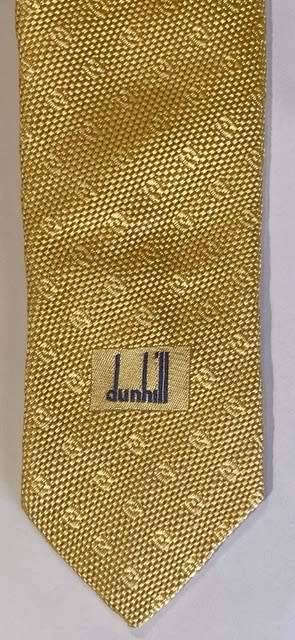 ORIGINAL YELLOW DUNHILL MENS PURE SILK TIE