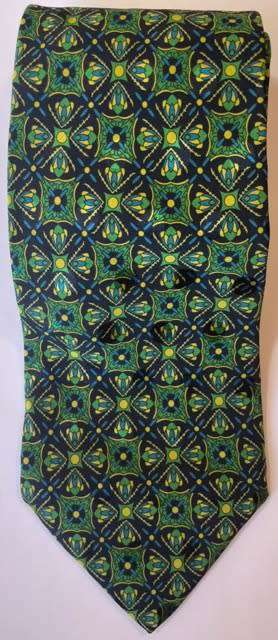 ORIGINAL BRIONI PURE SILK GREEN AND BLUE TIE HANDMADE IN ITALY!