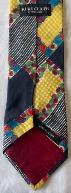 ORIGINAL KURT GEIGER PURE SILK MULTICOLOURED TIE, MADE IN ENGLAND! IN EXCELLENT CONDITION
