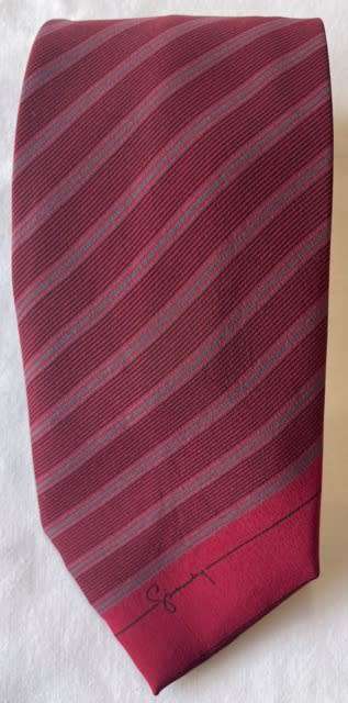 ORIGINAL GIVENCHY PURE SILK MAROON STRIPED TIE, MADE IN FRANCE!