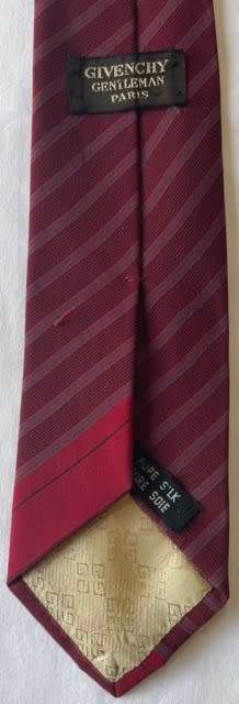 ORIGINAL GIVENCHY PURE SILK MAROON STRIPED TIE, MADE IN FRANCE!