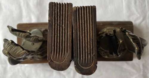 MATCHING WOOD AND BRASS SAILBOAT BOOKENDS