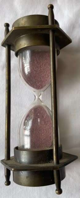 DOUBLE SIDED COMPASS, SOLID BRASS HOURGLASS