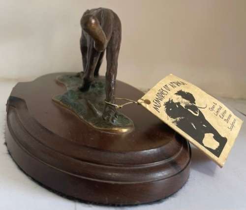 SIGNED!! LIMITED EDITION DESK TOP SIZE BRONZE SCULPTURE, WALKING LEOPARD BY KLAUS D. MATZKE, 10/50