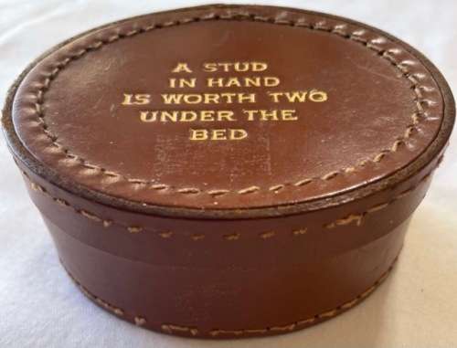 BROWN LEATHER STUD CASE IN EXCELLENT CONDITION