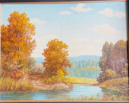 VIBRANT LANDSCAPE - OIL PAINTING BY W RETIEF