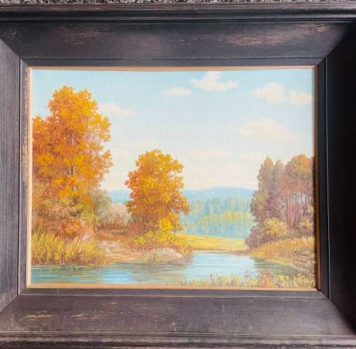VIBRANT LANDSCAPE - OIL PAINTING BY W RETIEF