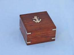 BRASS SEXTANT IN ROSEWOOD BOX