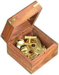 BRASS SEXTANT IN ROSEWOOD BOX