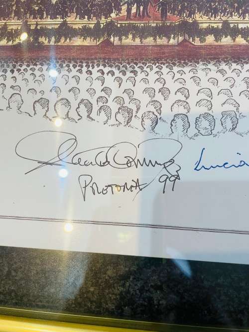 TRIPLE SIGNED & FRAMED-3 TENORS-LUCIANO PAVAROTTI, PLACIDO DOMINGO & JOSE CARRERAS-LAYOUT SKETCH SA