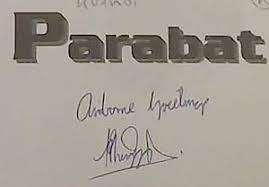 SIGNED!! `PARABAT` BY MATHEW PAUL, FIRST EDITION, EXCELLENT CONDITION