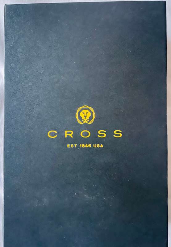 CROSS CENTURY II CHROME AND GOLD FOUNTAIN PEN AND BALLPOINT PEN WITH CROSS LEATHER PEN POUCH