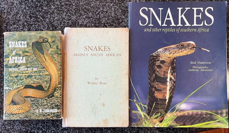 3 BOOKS! SNAKES OF AFRICA SOUTHERN, CENTRAL AND EAST & SNAKES - MAINLY SOUTH AFRICA, SNAKES AND O...
