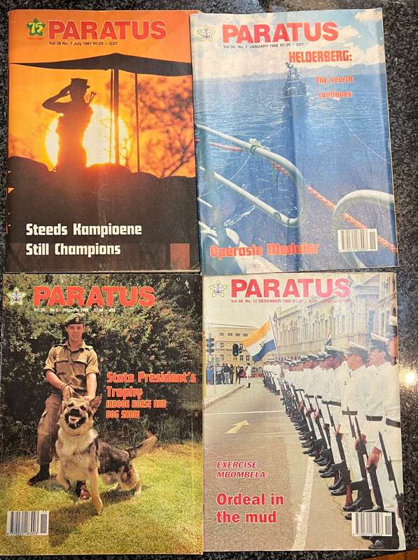 COLLECTION OF 140 PARATUS SADF MAGAZINES - 1971 TO 1992