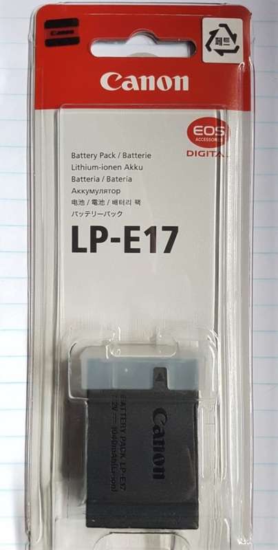 Orignal Canon LP-E17 battery. Brand new, sealed.