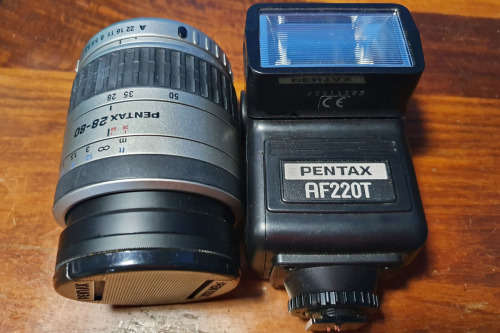 Various old cameras and accessories