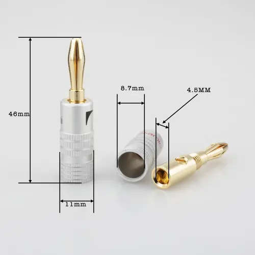 Nakamichi 4mm Banana Plug 24K Gold Pure Copper Adapter PAIR