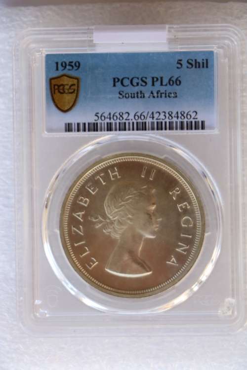 1959 5 Shiling PCGS PL66
