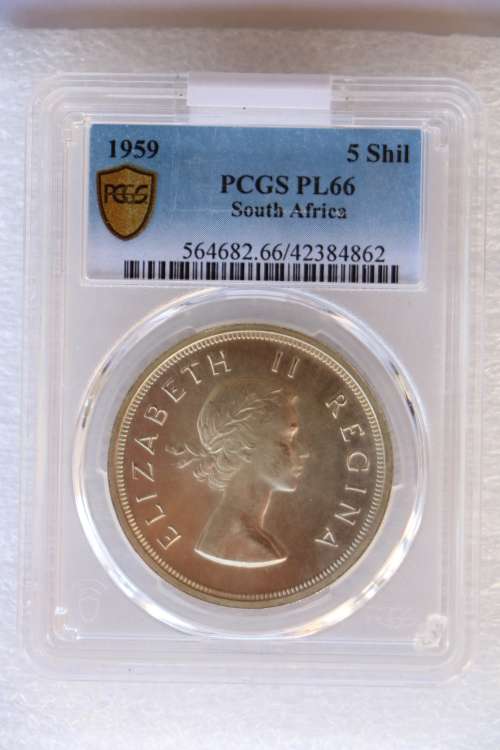 1959 5 Shiling PCGS PL66