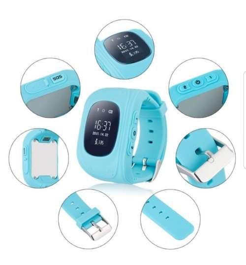 Q50 Children's GPS Smart Watch - Light Blue/Pink