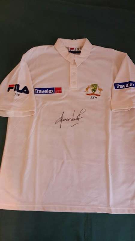 Shane Warne Personally Signed Australian Pesonalised Test Match Shirt