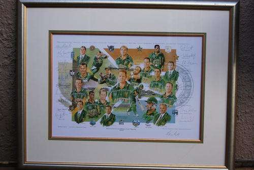 2003 Cricket World Cup Squad poster by Ritchie Ryall Framed