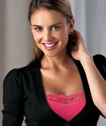 Set of 2 Lace Trim Bandeau Bras / Your Choice: Blue/Pink or Black/White