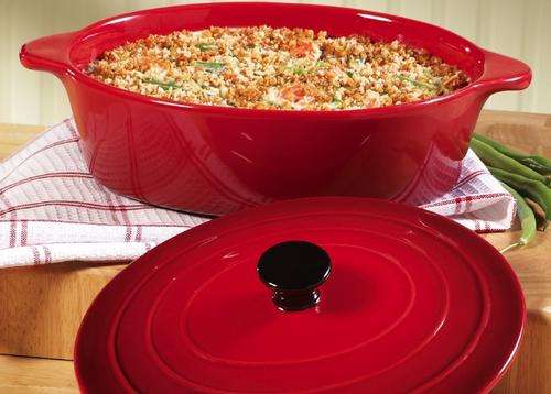 Apple Red Bake 'n Serve Casserole Dish w/Lid