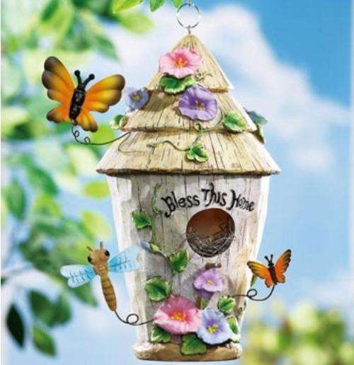 Bless This Home Birdhouse Feeder